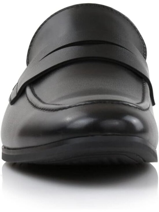 ?Men\'s Black Leather Faux Slip-on Moc Toe Classic Non Slip Penny Loafers main image 6